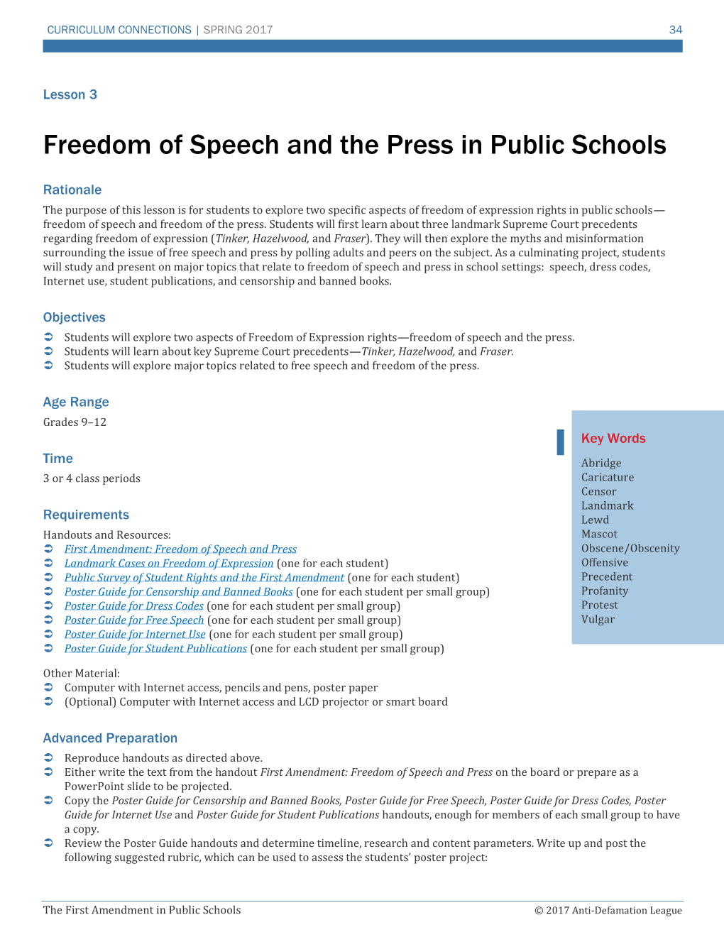 Freedom of Speech and the Press in Public Schools