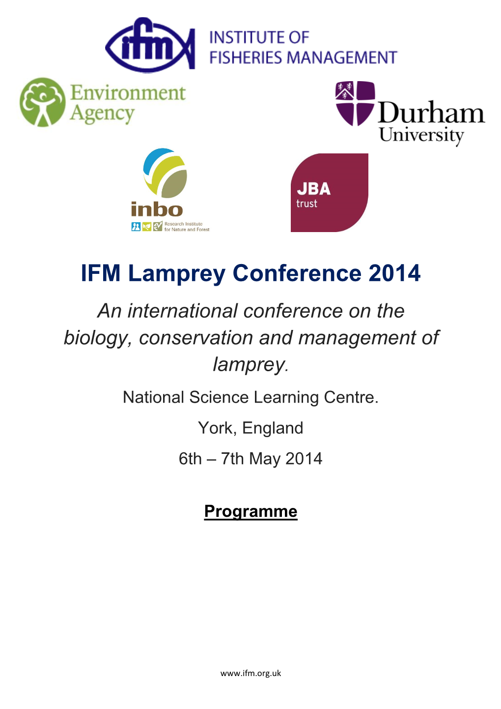 IFM 2014 Lamprey Conference Programme