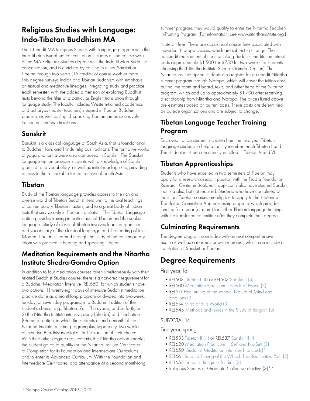 Religious Studies with Language: Summer Program, They Would Qualify to Enter the Nitartha Teacher- In-Training Program