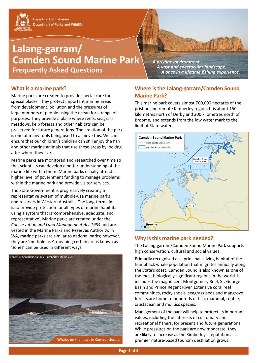 Camden Sound Marine Park a Pristine Environment