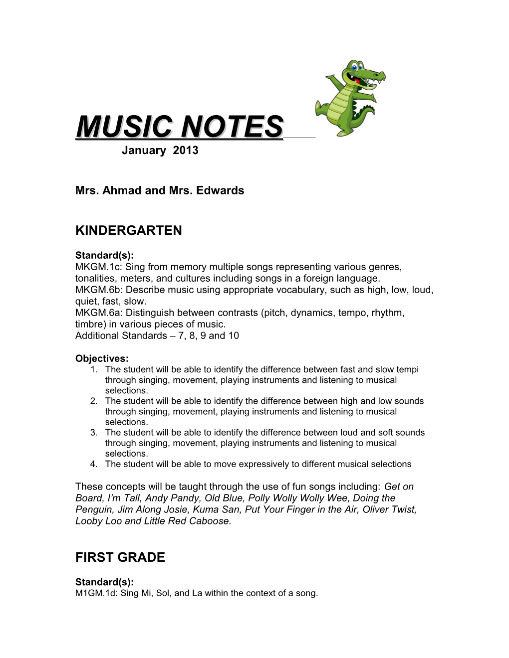 Music Notes Mrs s1