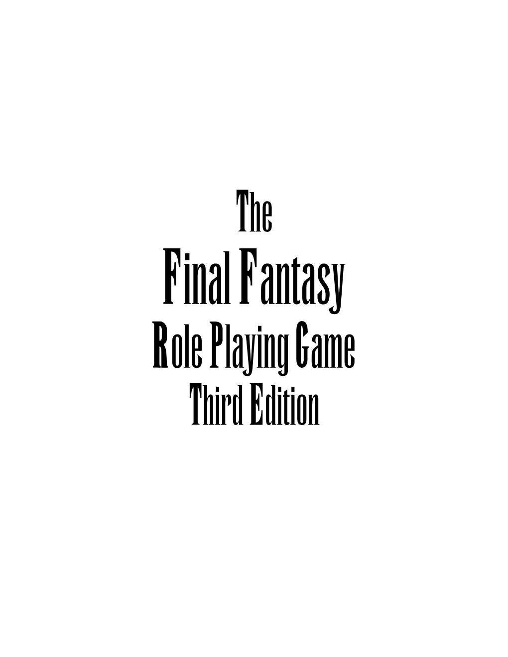 Role Playing Game Third Edition