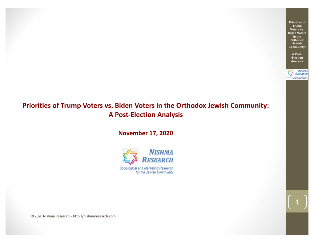 Nishma Research 2020 Post-Election Survey 11-17-20