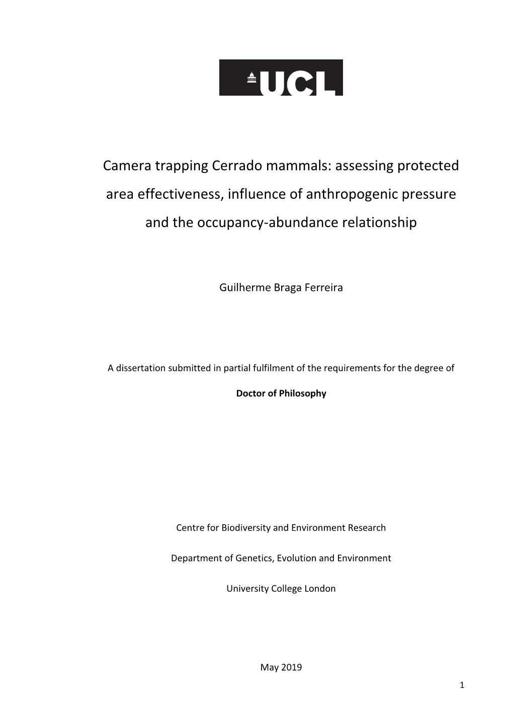 Camera Trapping Cerrado Mammals: Assessing Protected Area Effectiveness, Influence of Anthropogenic Pressure and the Occupancy-Abundance Relationship
