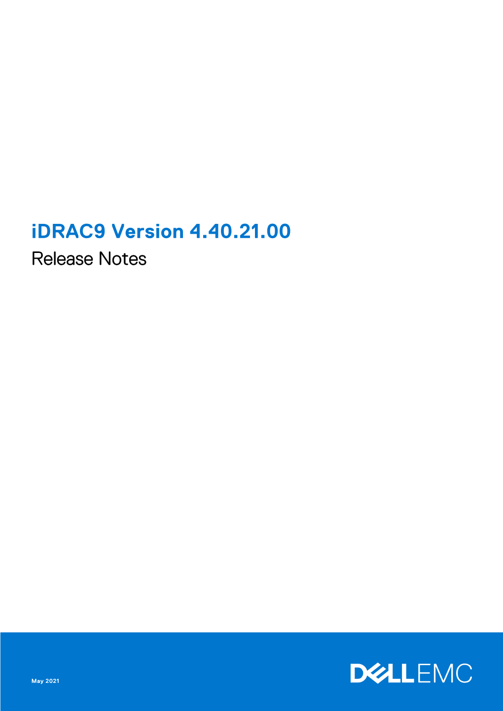 Idrac9 Version 4.40.21.00 Release Notes