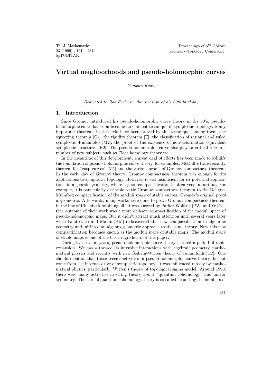 Virtual Neighborhoods and Pseudo-Holomorphic Curves