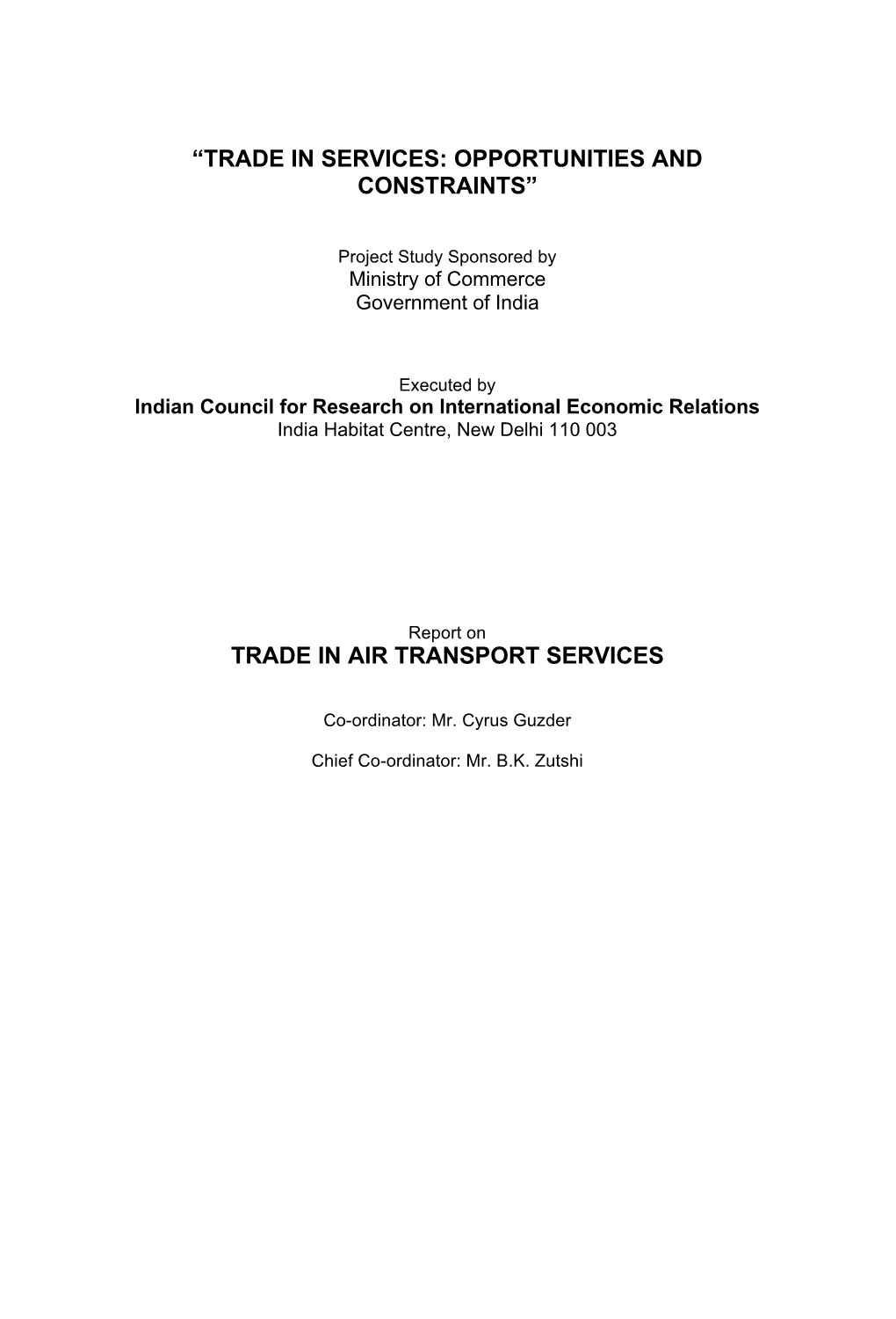 Trade in Air Transport Services