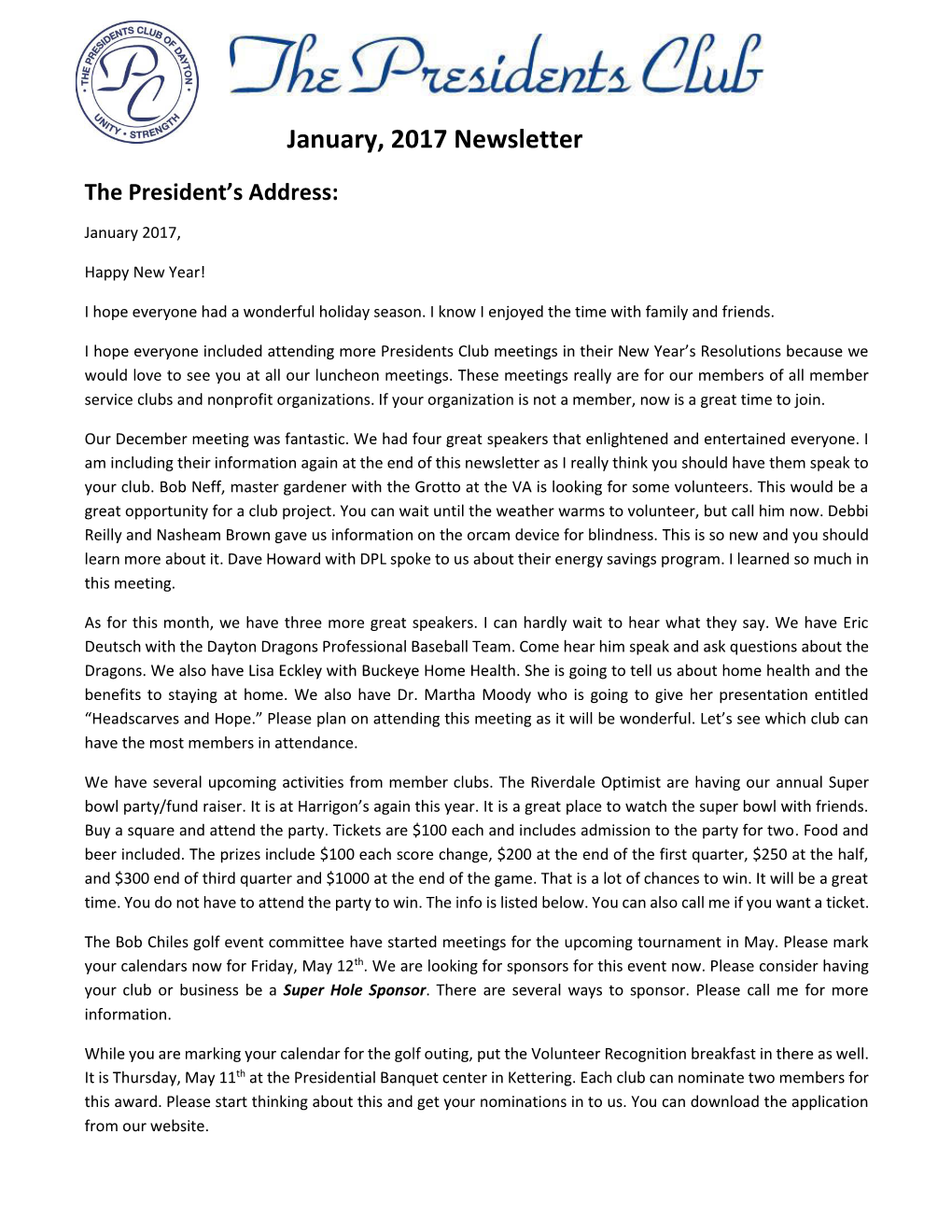 The President's Address