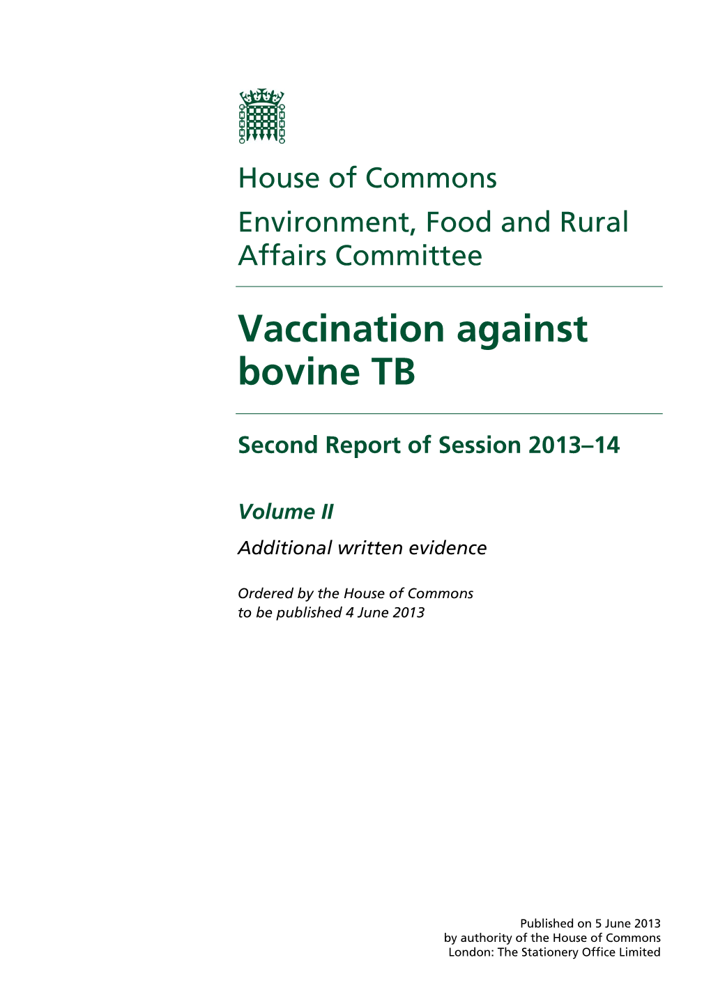 Vaccination Against Bovine TB