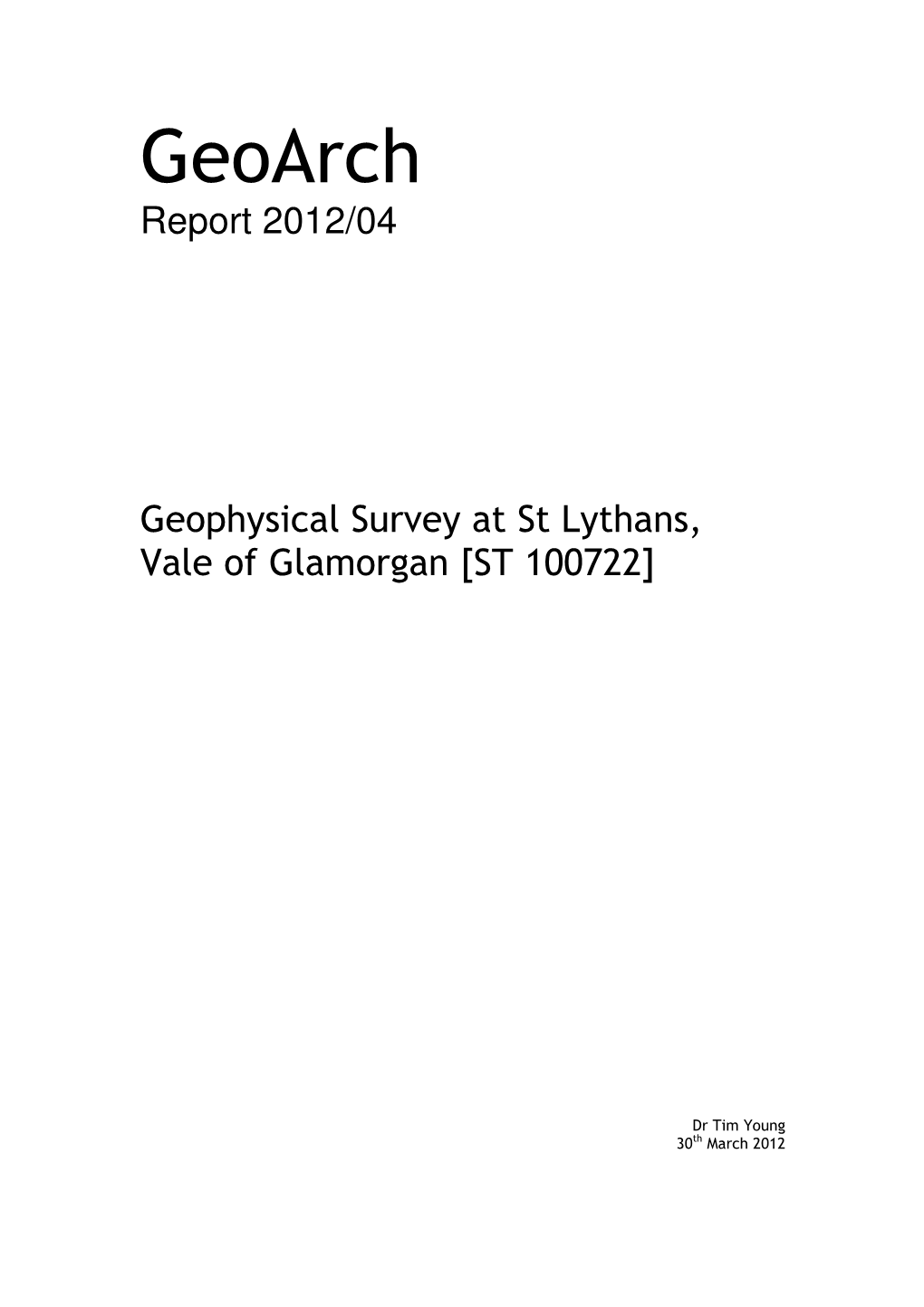 Geoarch Report 2012/04
