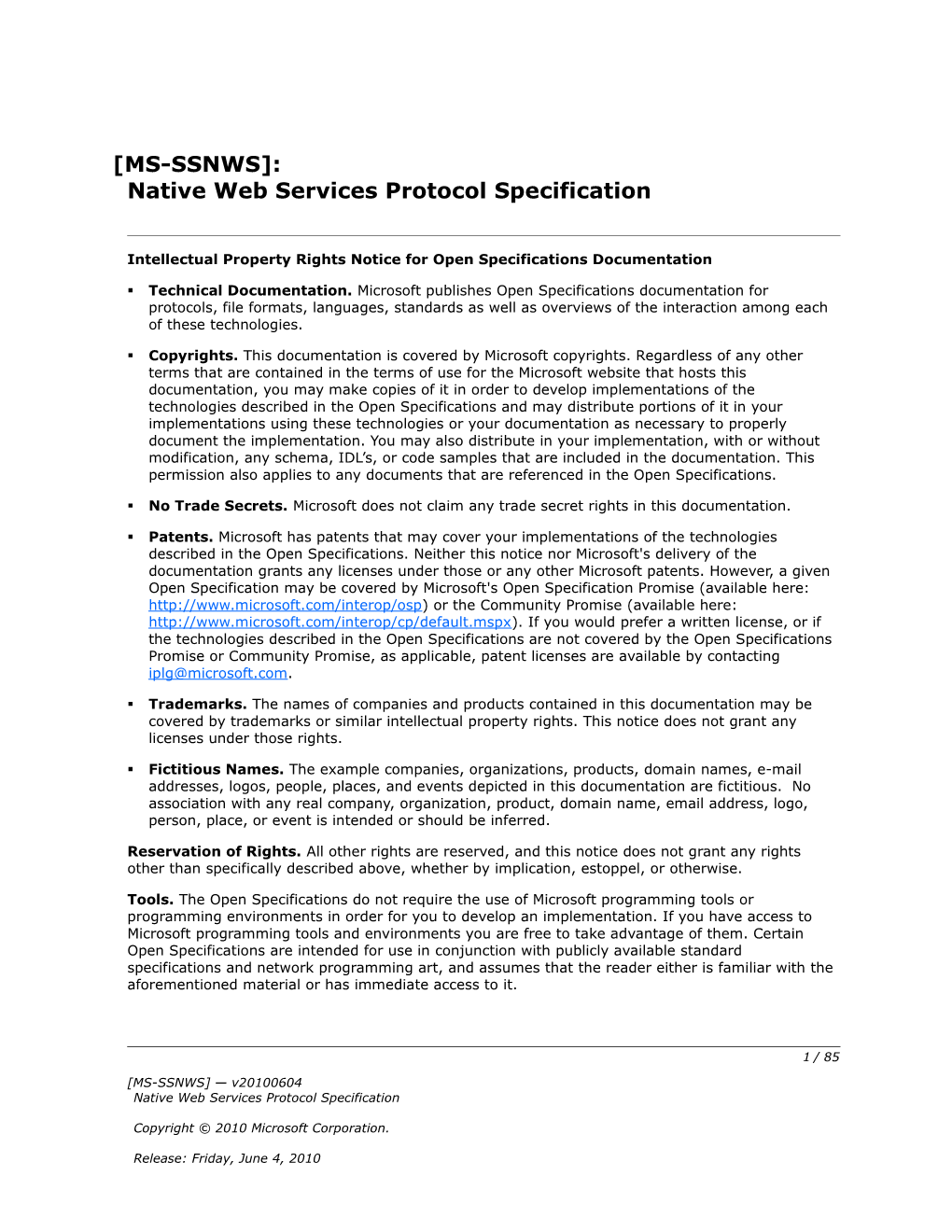 Intellectual Property Rights Notice for Open Specifications Documentation s12