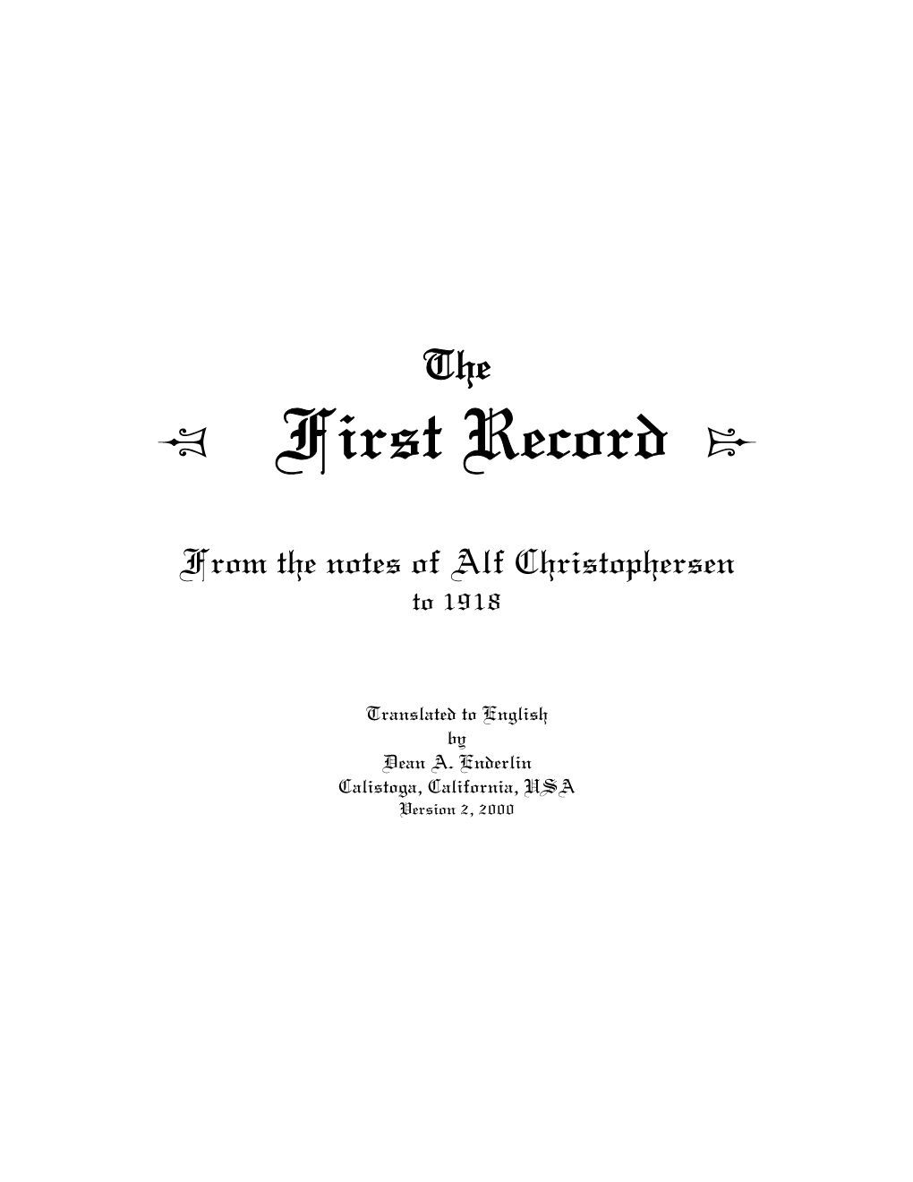 The K First Record K