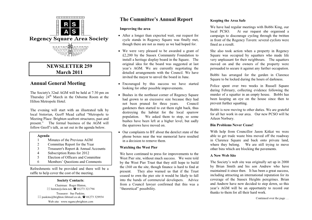 The Committee's Annual Report
