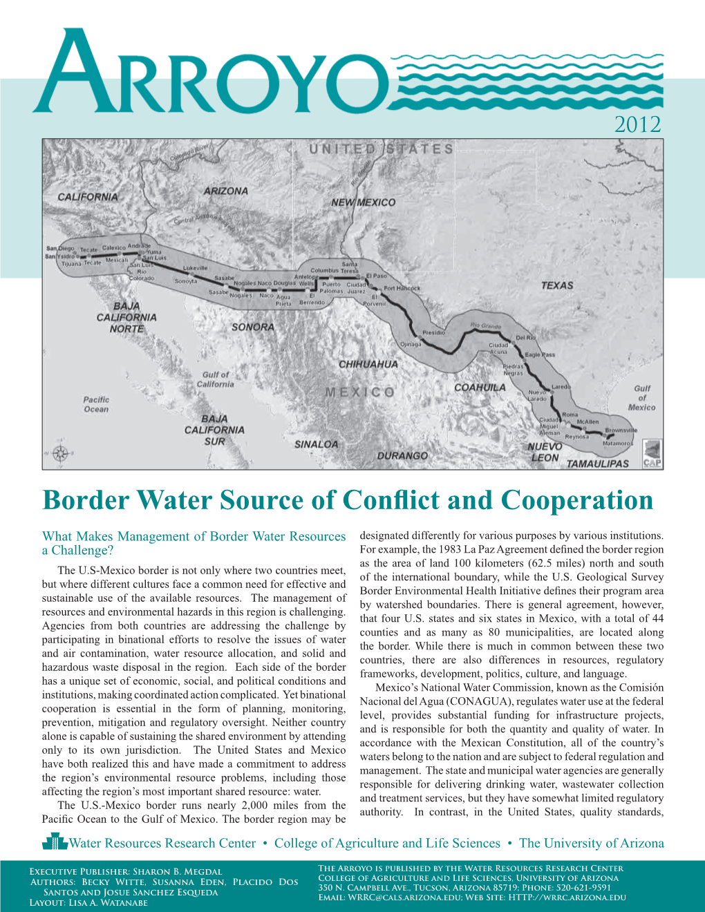 Arroyo 2012 Border Water Source of Conflict & Cooperation