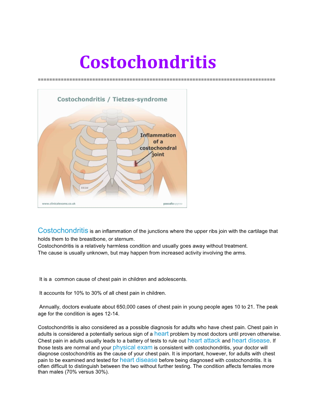 Costochondritis ======