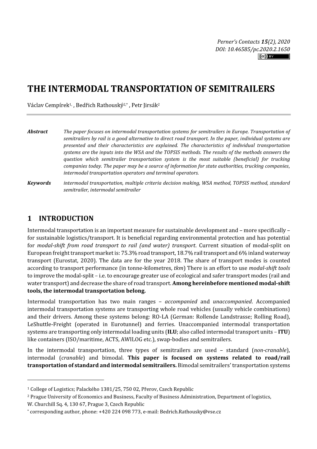 The Intermodal Transportation of Semitrailers