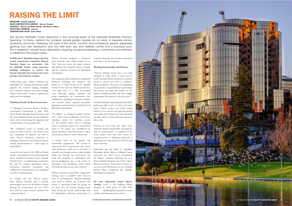 Skycity Adelaide Casino Expansion Is the Crowning Jewel of the Adelaide Riverbank Precinct