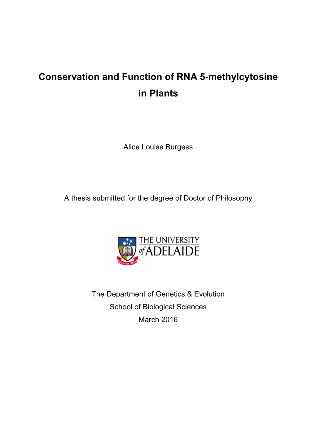 Conservation and Function of RNA 5-Methylcytosine in the Plants