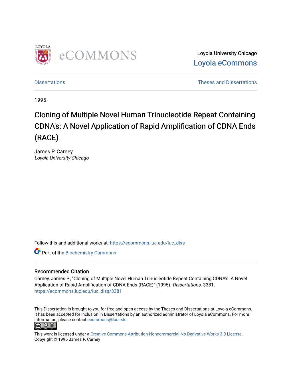 Cloning of Multiple Novel Human Trinucleotide Repeat Containing CDNA's: a Novel Application of Rapid Amplification of CDNA Ends (RACE)