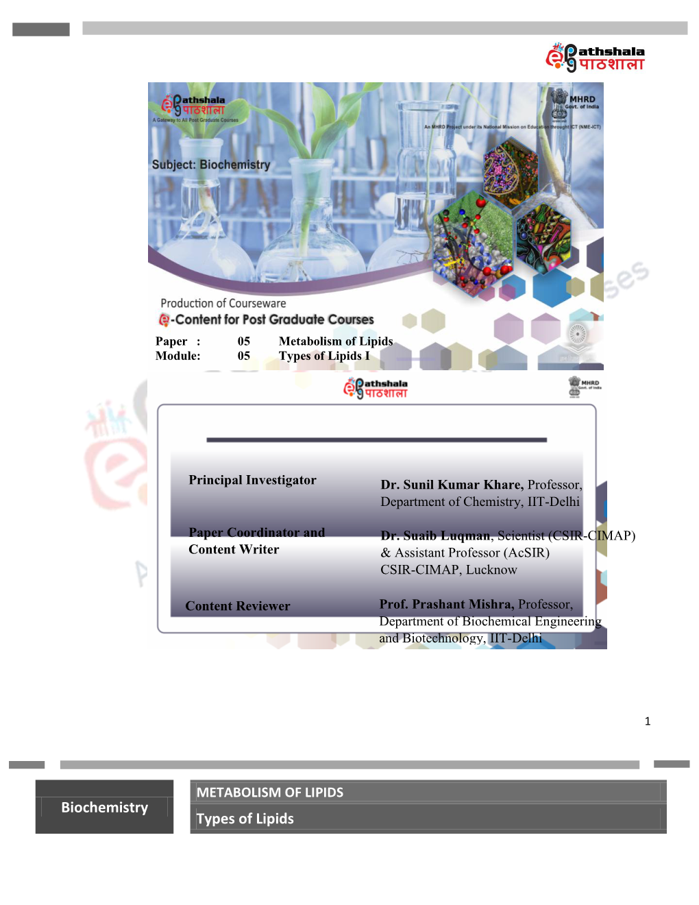 Biochemistry Types of Lipids