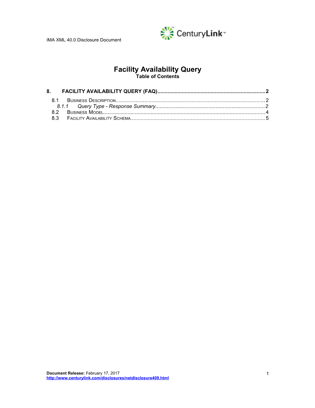 Facility Availability Transaction Cycle