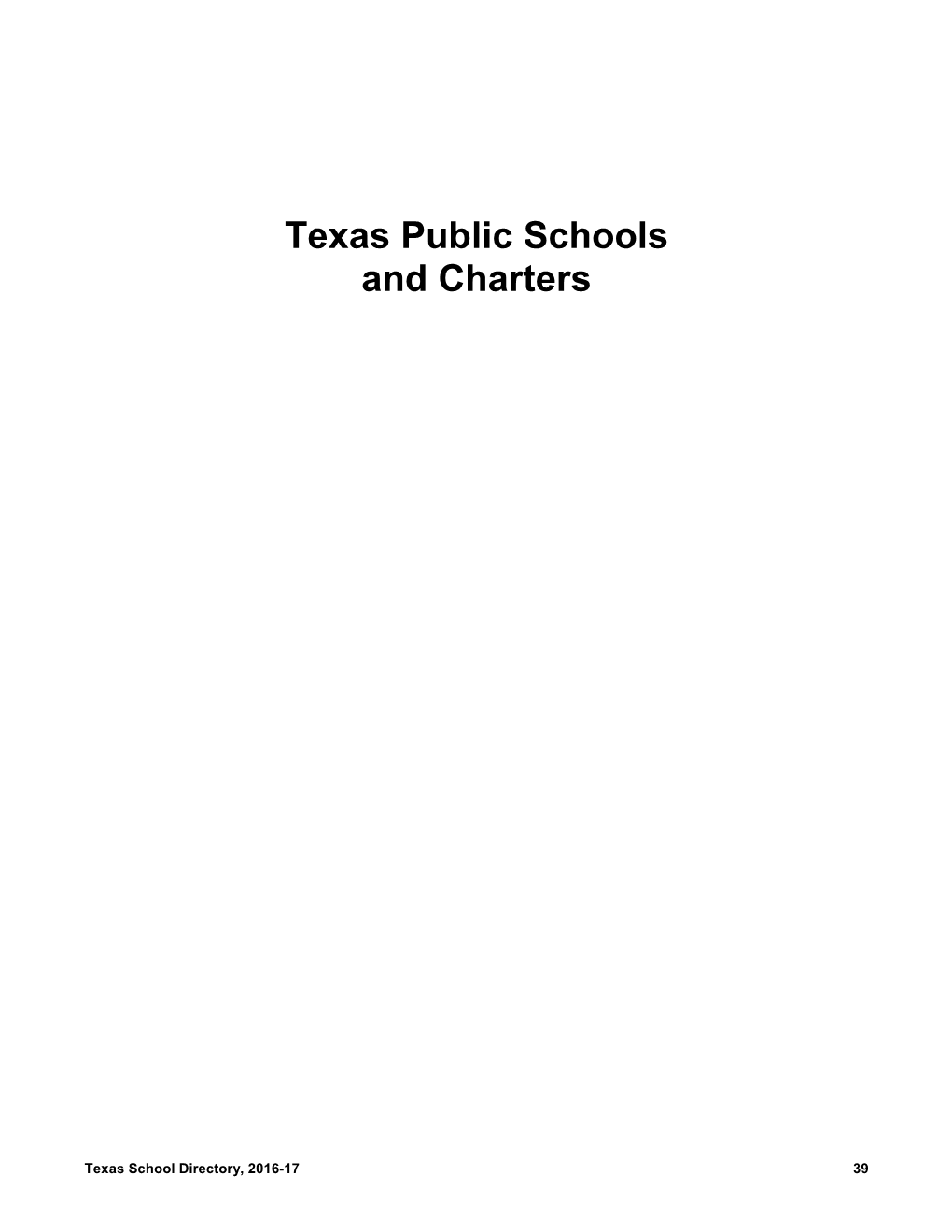 Texas Public Schools and Charters