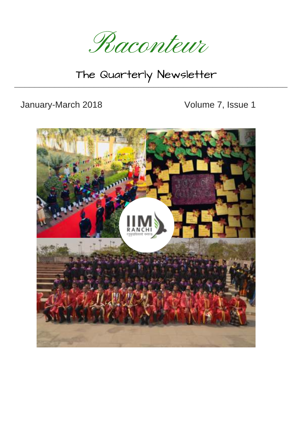 Raconteur the Quarterly Newsletter ______