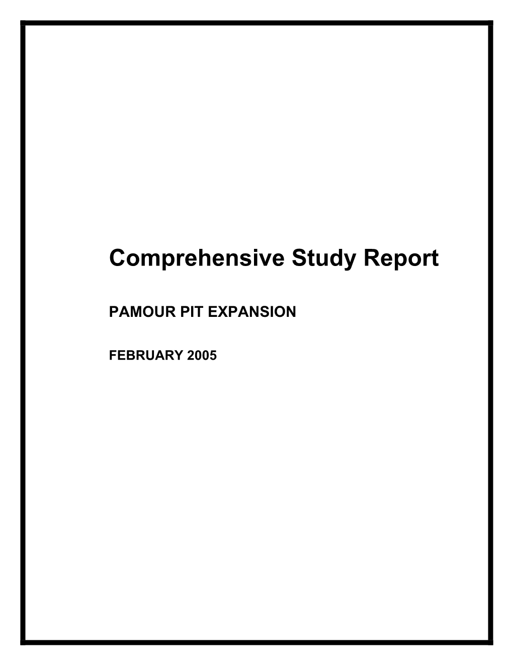 Comprehensive Study Report