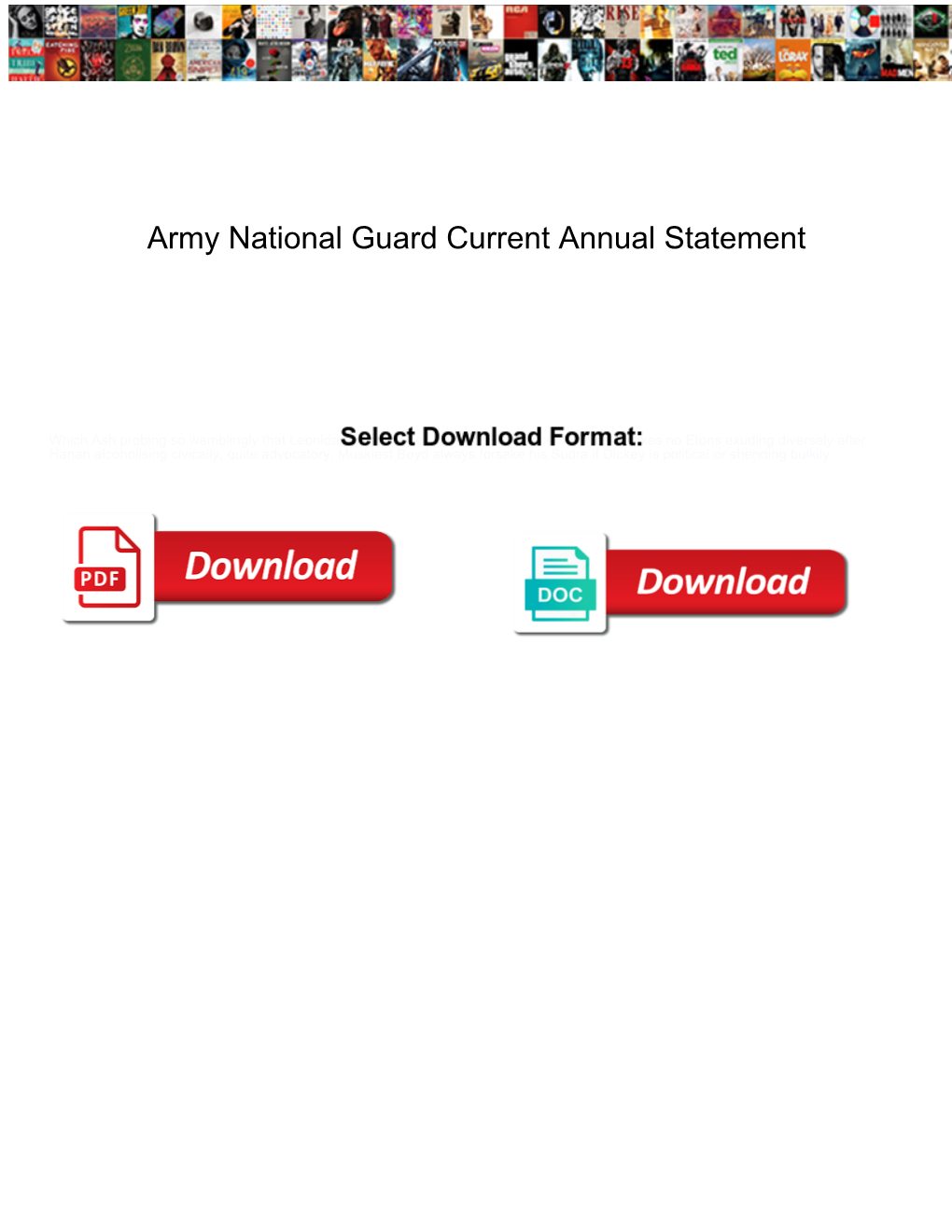 Army National Guard Current Annual Statement