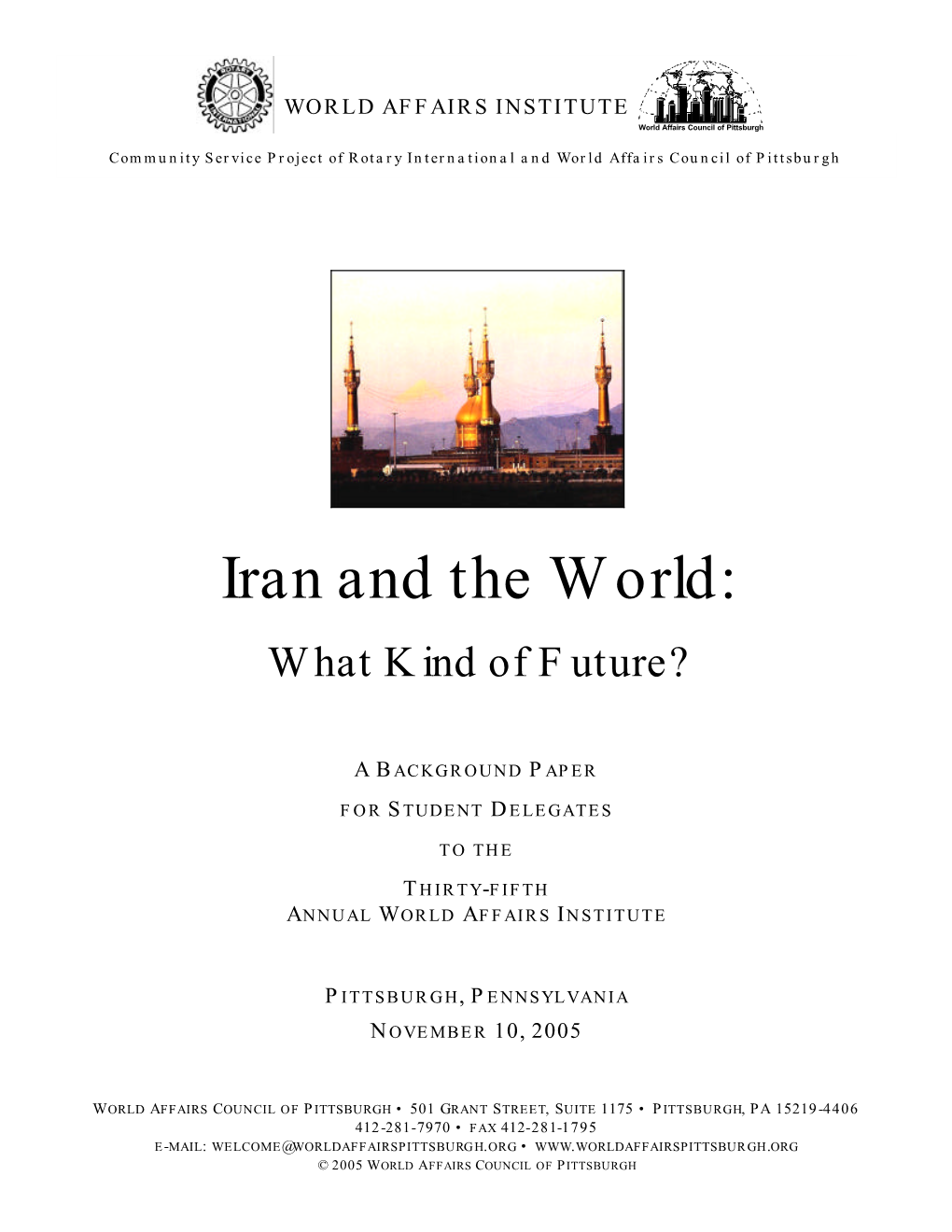 Iran and the World: What Kind of Future?