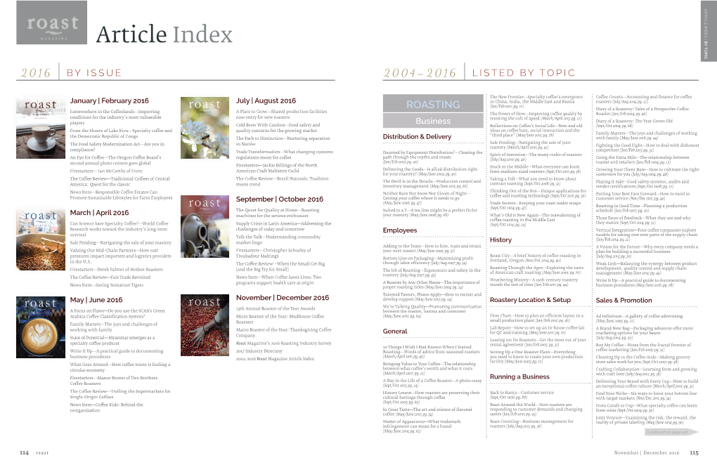 Article Index | by Topic