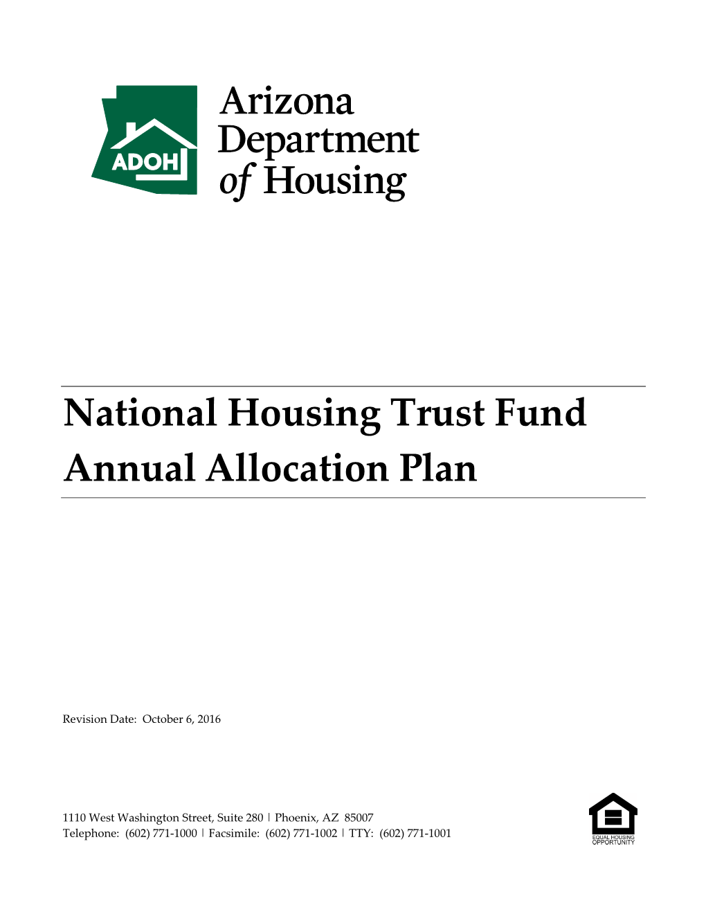 National Housing Trust Fund Annual Allocation Plan