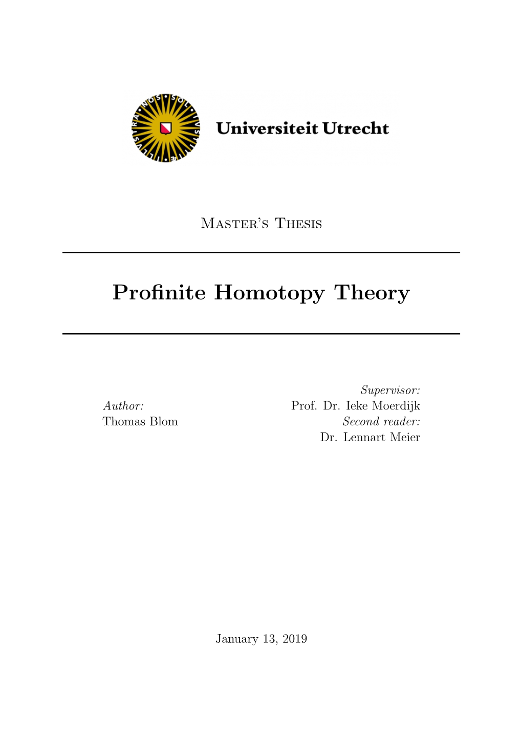 Profinite Homotopy Theory