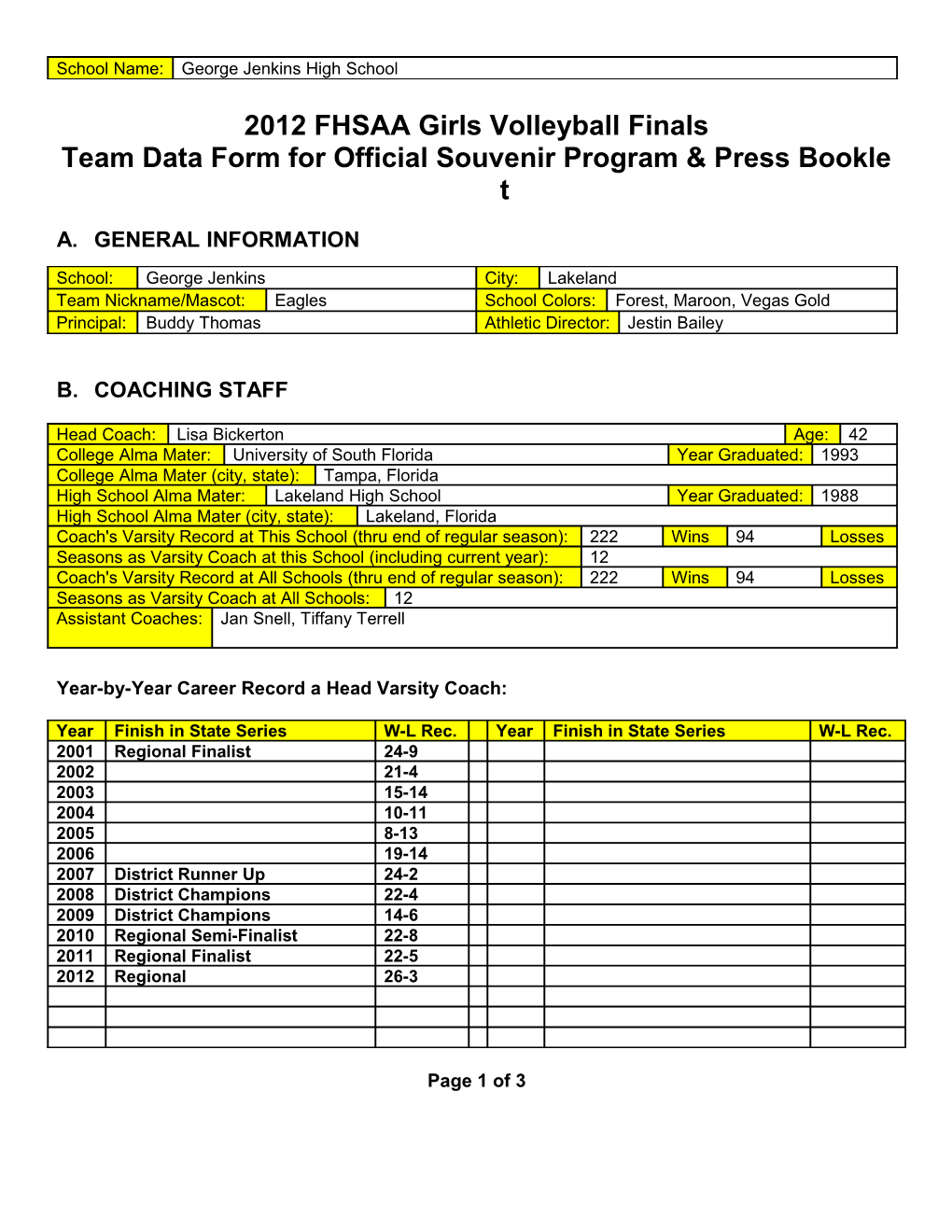 Team Data Form for Official Souvenir Program & Press Booklet s11