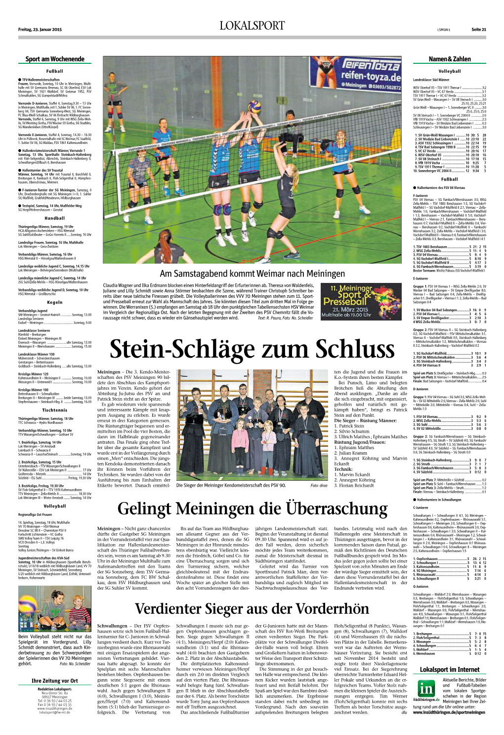 Tageblatt 23.01.2015 KENDO Meisterschaft.​Pdf