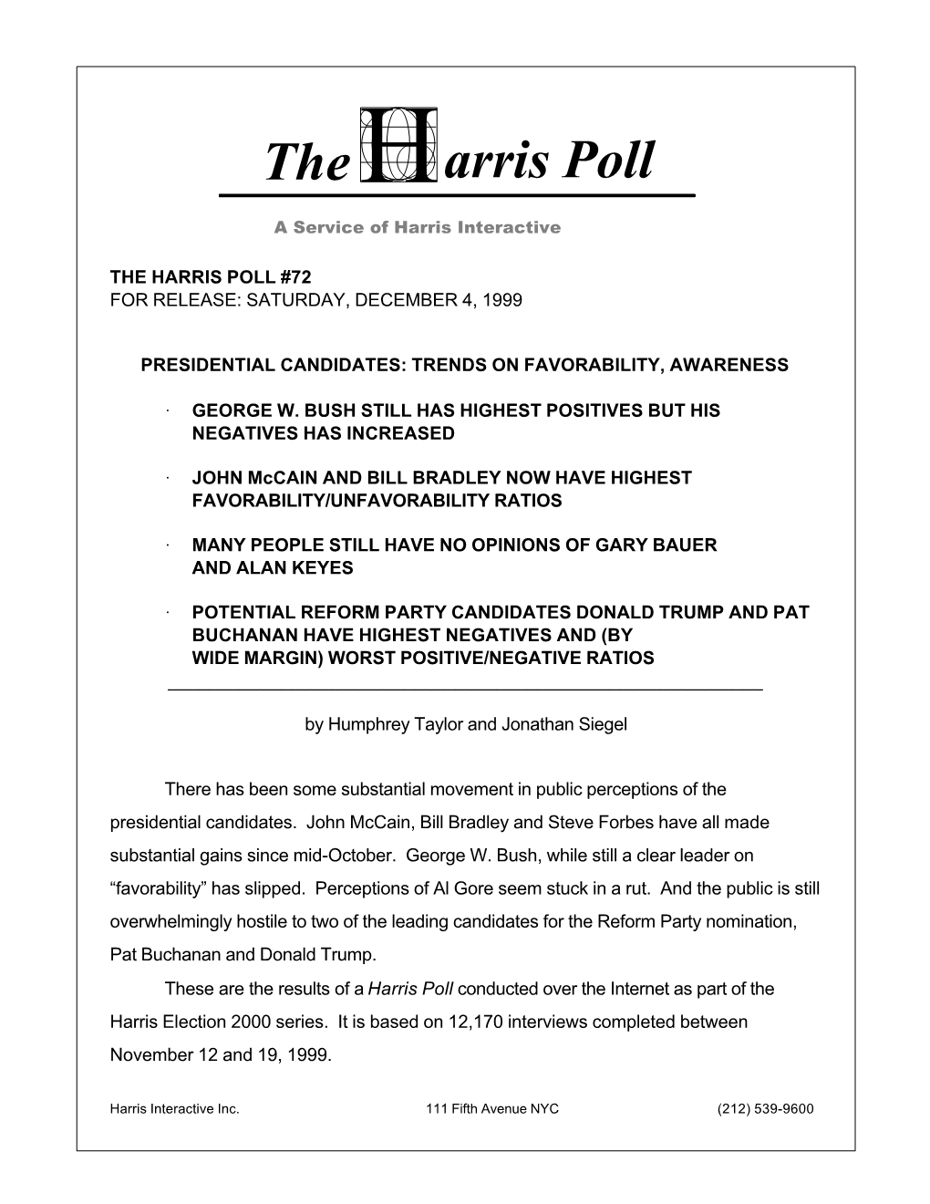 Presidential Candidates: Trends on Favorability, Awareness