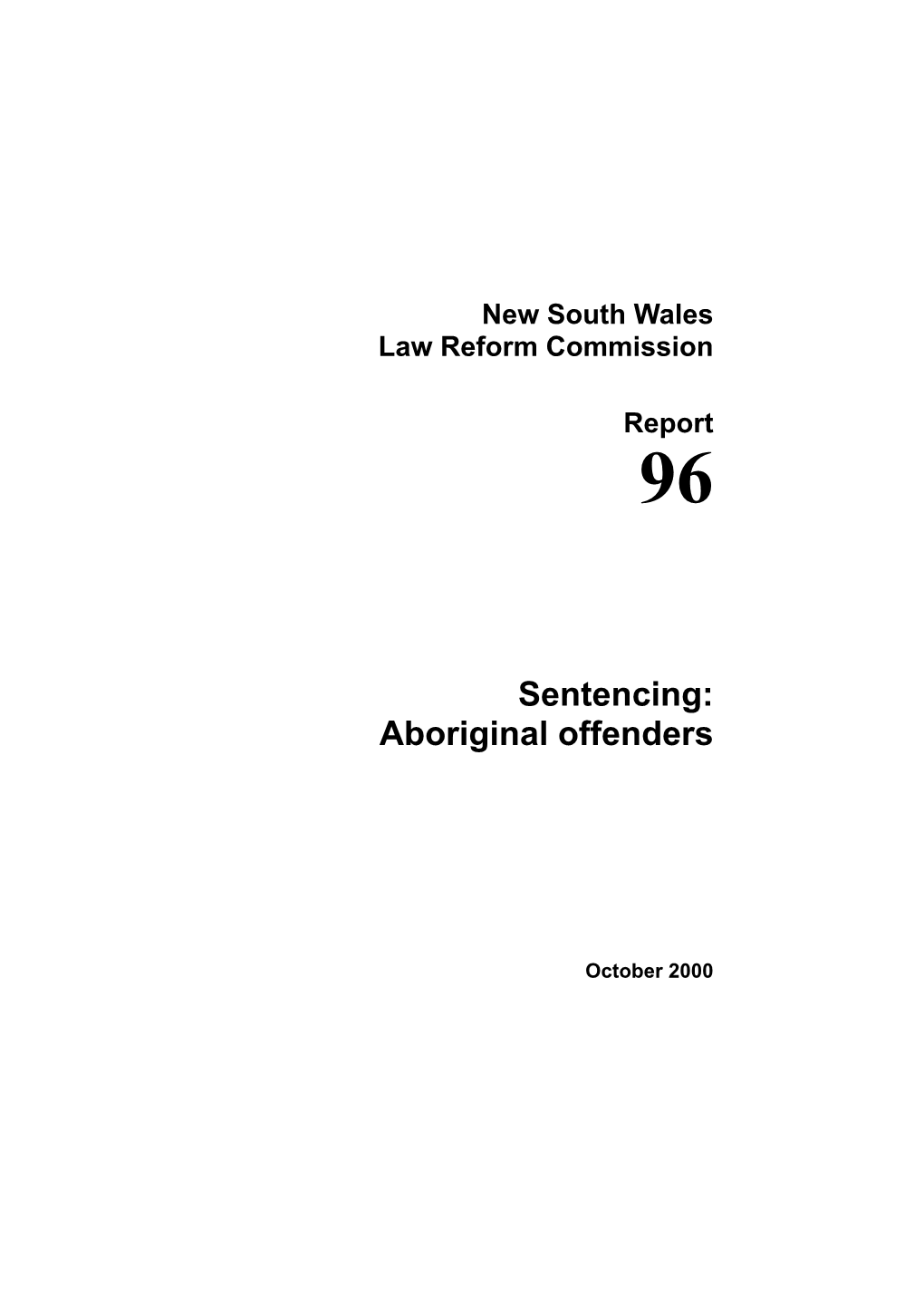 Sentencing: Aboriginal Offenders