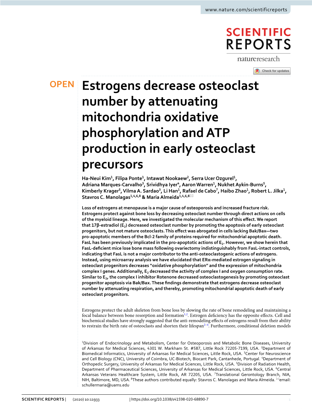 Estrogens Decrease Osteoclast Number by Attenuating