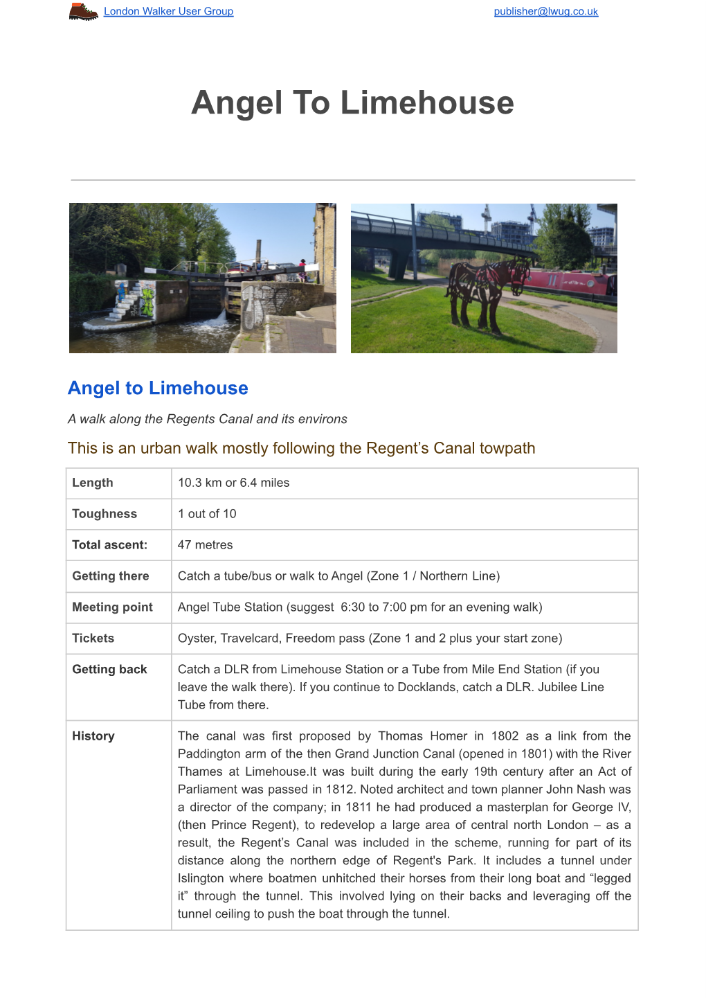 Angel to Limehouse