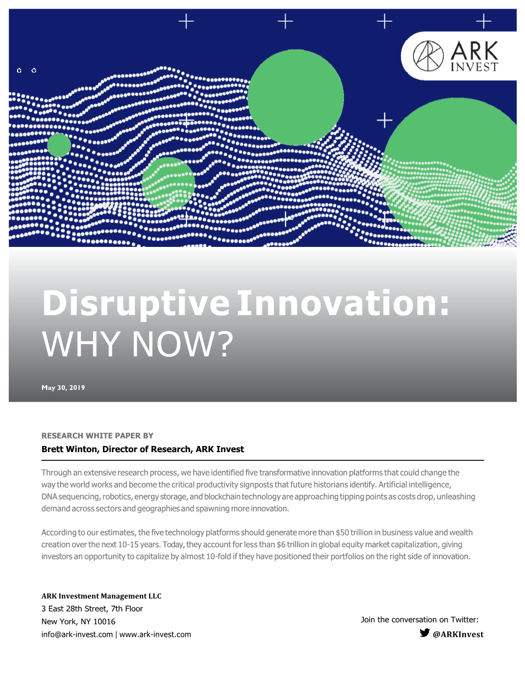 Disruptive Innovation: WHY NOW?