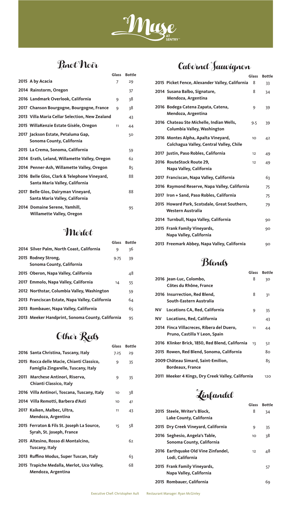 View Wine Menu