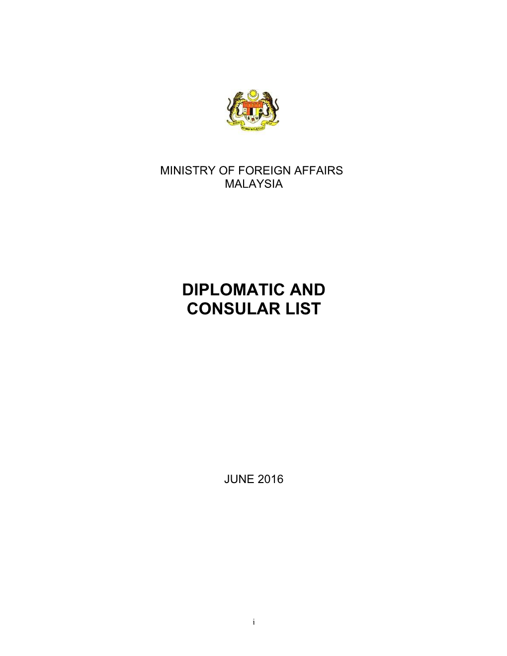 Diplomatic and Consular List