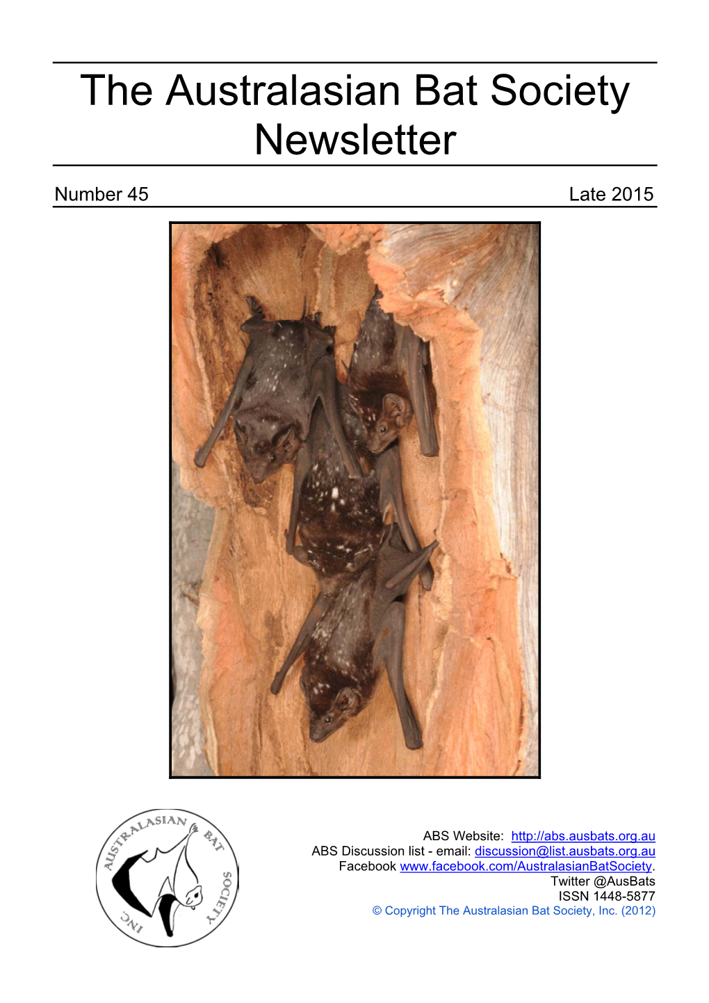 The Australasian Bat Society Newsletter, Number 31, Nov 2008