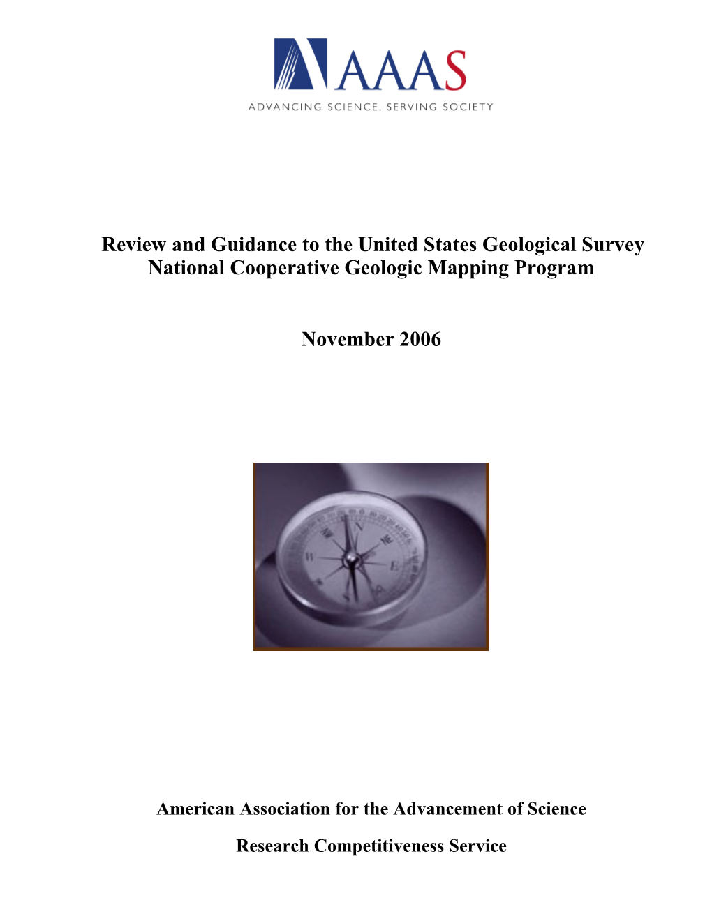 Review and Guidance to the United States Geological Survey National Cooperative Geologic Mapping Program November 2006