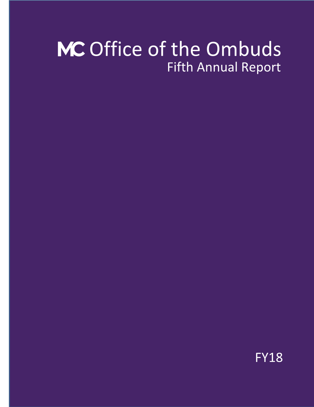 Office of the Ombuds Fifth Annual Report