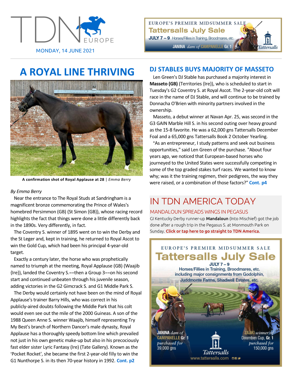 Tdn Europe • Page 2 of 18 • Thetdn.Com Monday • 14 June 2021