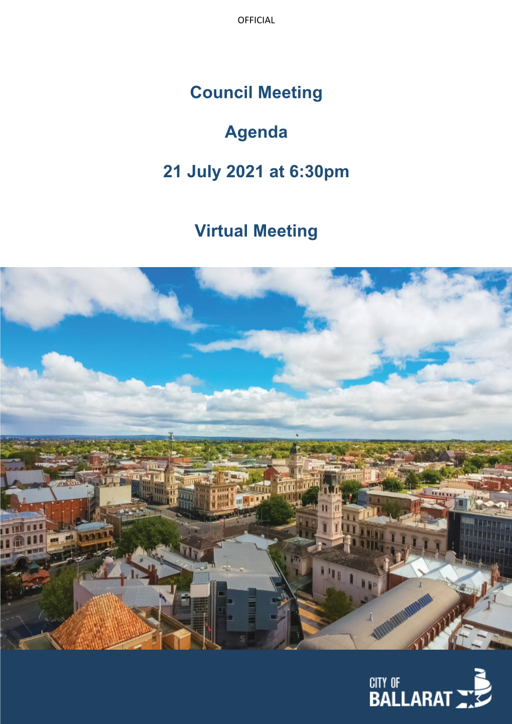 View July 21 Unscheduled Council Meeting Agenda