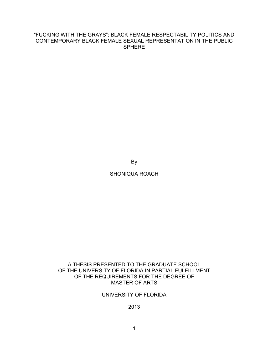 University of Florida Thesis Or Dissertation Formatting