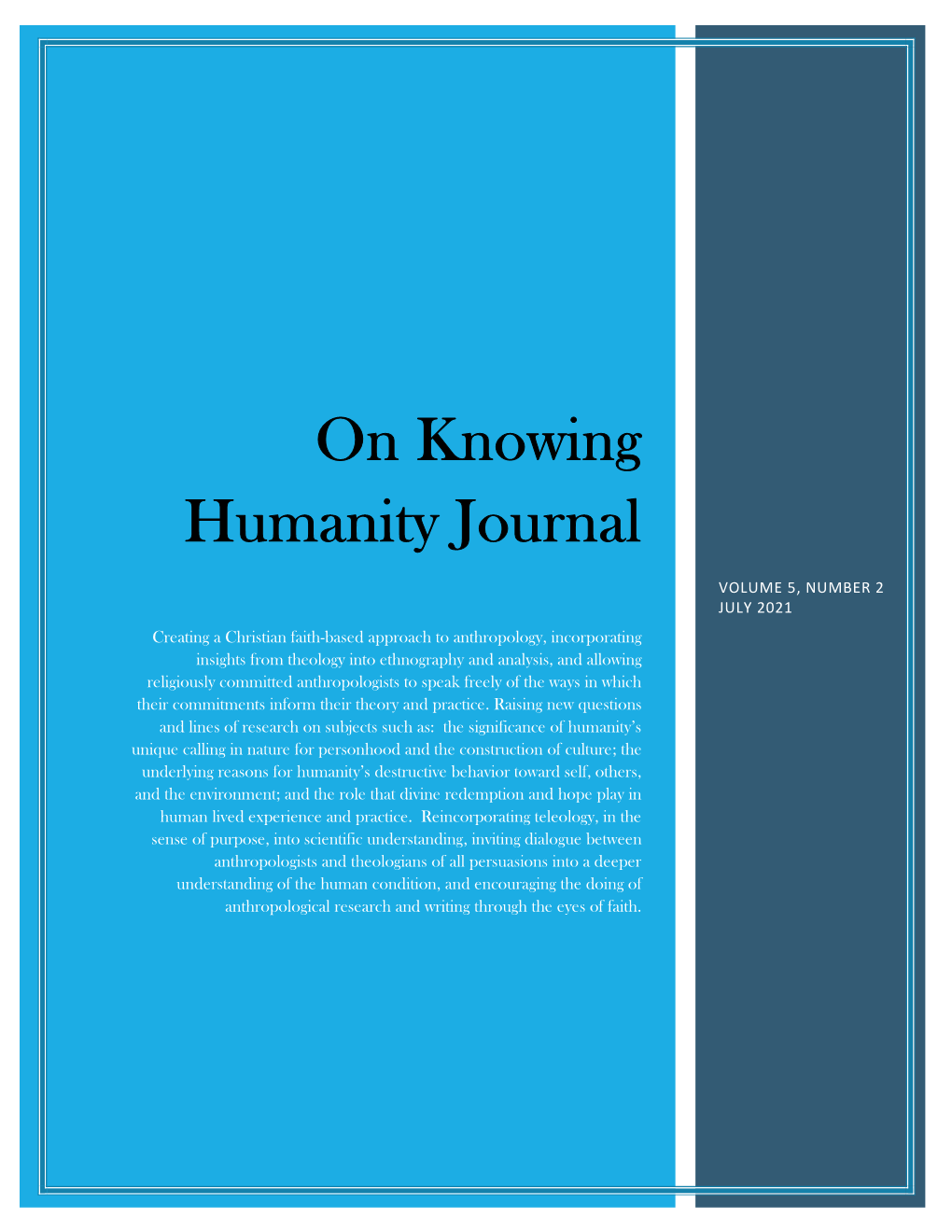 On Knowing Humanity Journal