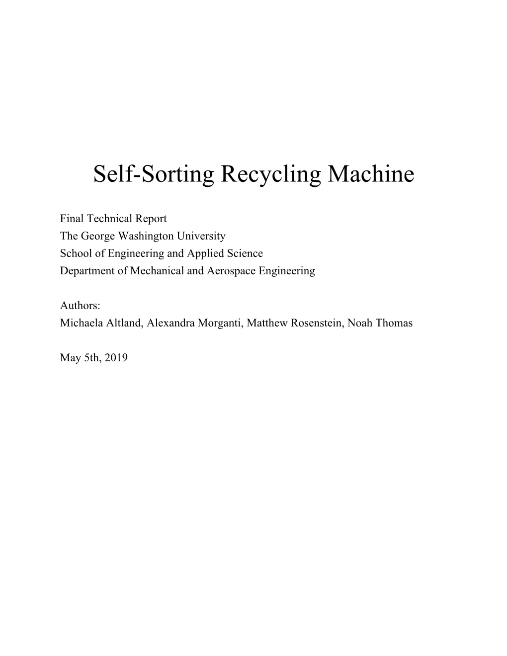 Self-Sorting Recycling Machine